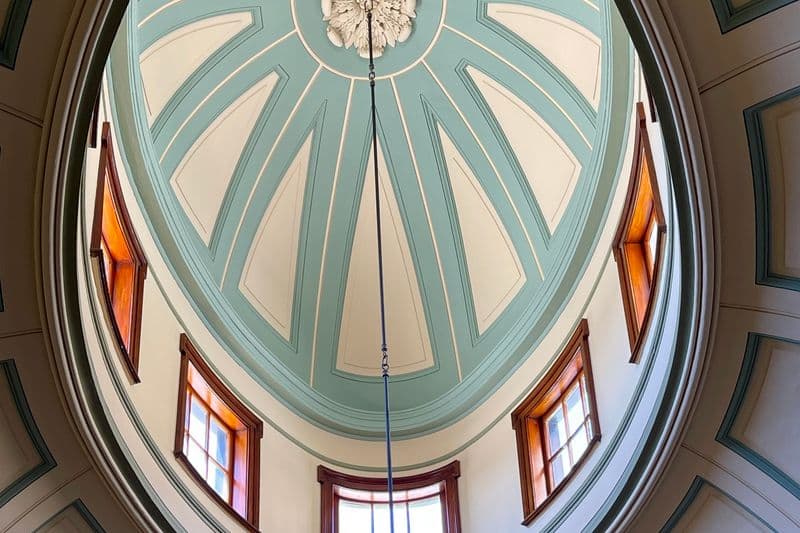 Ornate domed glass skylight ceiling inside Elizabeth Bay House, Elizabeth Bay, Sydney — neoclassical architectural detail